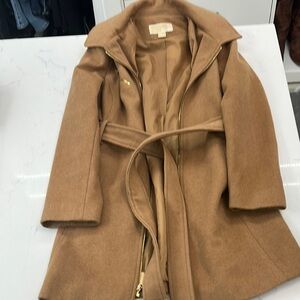 MICHAEL Michael Kors Tan Trench Coat with Belted Wrap Style